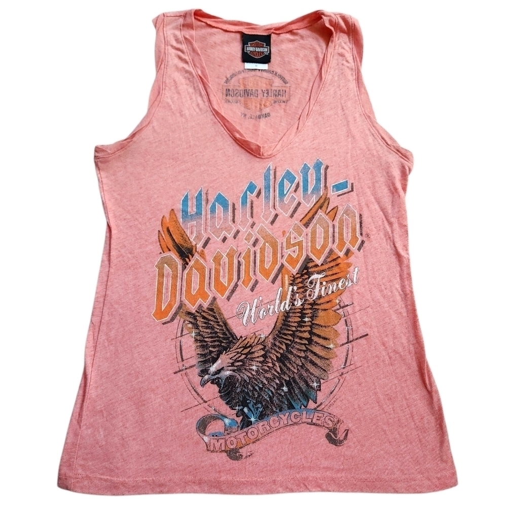 2010s Harley Davidson Woman’s Eagle Glitter Tank Biker Top Size Medium